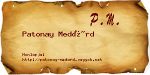 Patonay Medárd névjegykártya